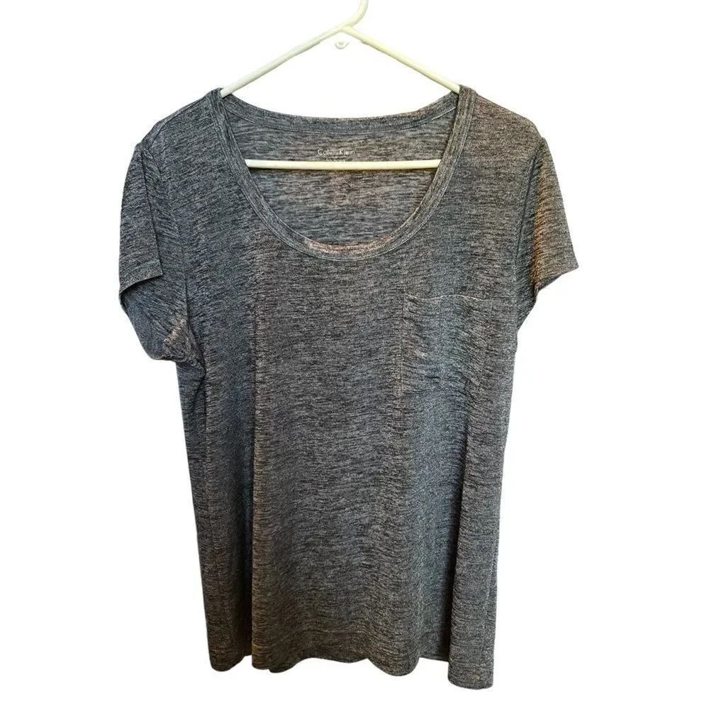 Calvin Klein Fancy Women's T shirt Grey XL
